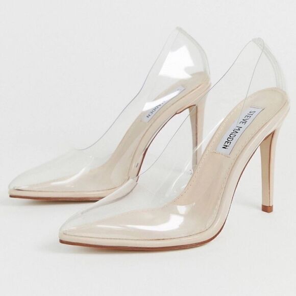 Steve Madden Vegas Clear Heeled Shoes 7.5 - Picture 2 of 6